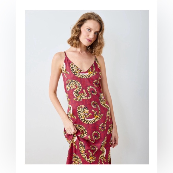 Printfresh Other - PrintFresh Twisted Tiger - Eco Satin Chic To Sleep Nightie - Merlot